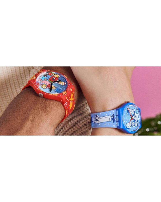 SWATCH Simpsons Tidings of Joy Two Tone Silicone Strap