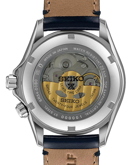 SEIKO Prospex Alpinist Automatic Dual Time GMT Black Leather Strap