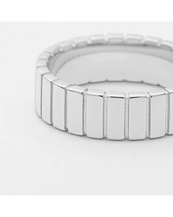 ESPRIT Linear Rhodium Plated Sterling Silver Ring (Νο 50)