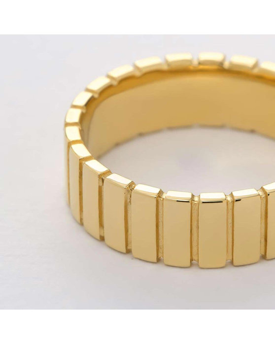 ESPRIT Linear Gold Plated Sterling Silver Ring (Νο 50)