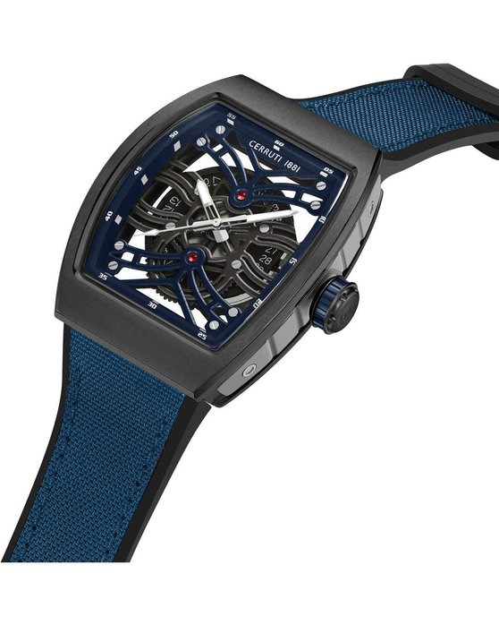 CERRUTI Calliano Blue Combined Materials Strap