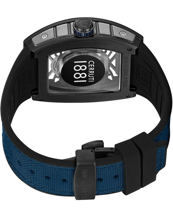 CERRUTI Calliano Blue Combined Materials Strap