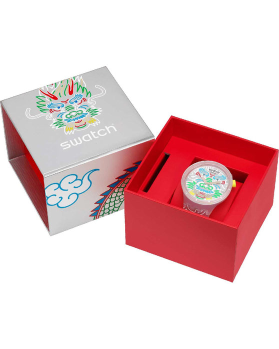 SWATCH Big Bold Dragon In Cloud Multicolor Silicone Strap