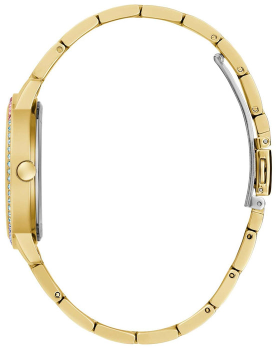 GUESS Three Of Hearts Crystals Gold Stainless Steel Bracelet