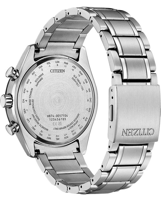 CITIZEN Tsuki-yomi Eco-Drive RadioControlled Silver Titanium Bracelet