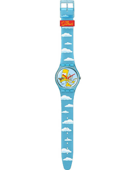 SWATCH Valentine's Day Simpsons Angel Bart Two Tone Silicone Strap