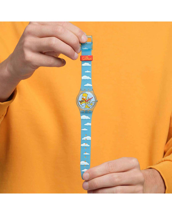 SWATCH Valentine's Day Simpsons Angel Bart Two Tone Silicone Strap