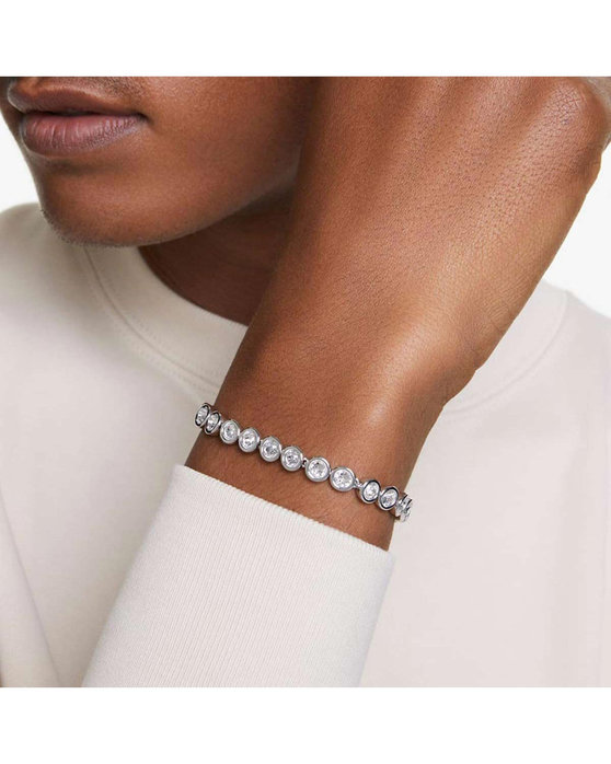 SWAROVSKI White Imber Tennis bracelet round cut (Medium)