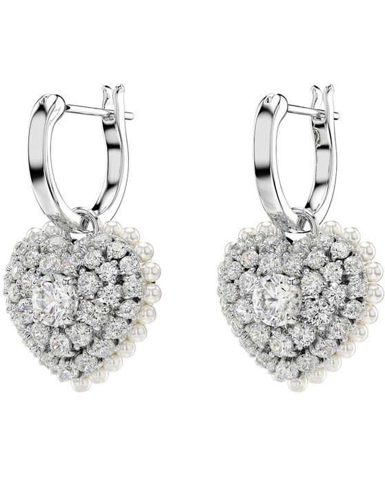 SWAROVSKI White Hyperbola drop earrings Heart