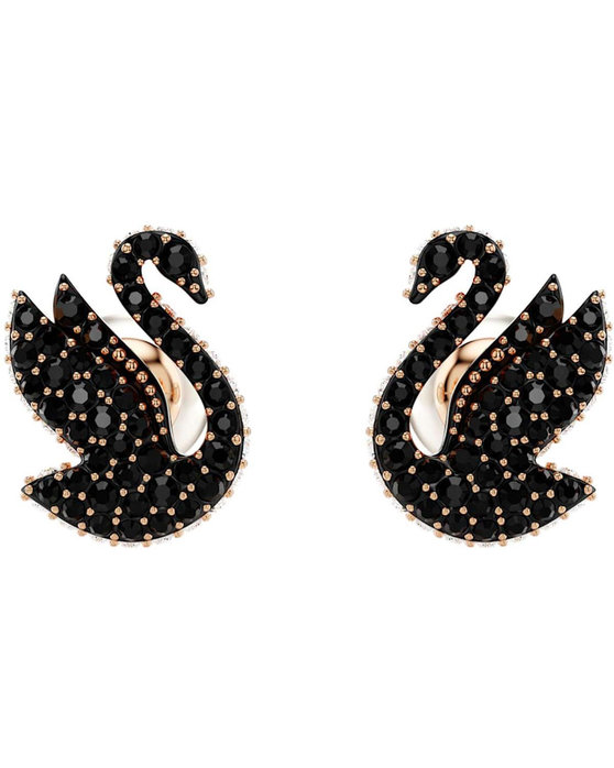 SWAROVSKI Black Swan stud earrings