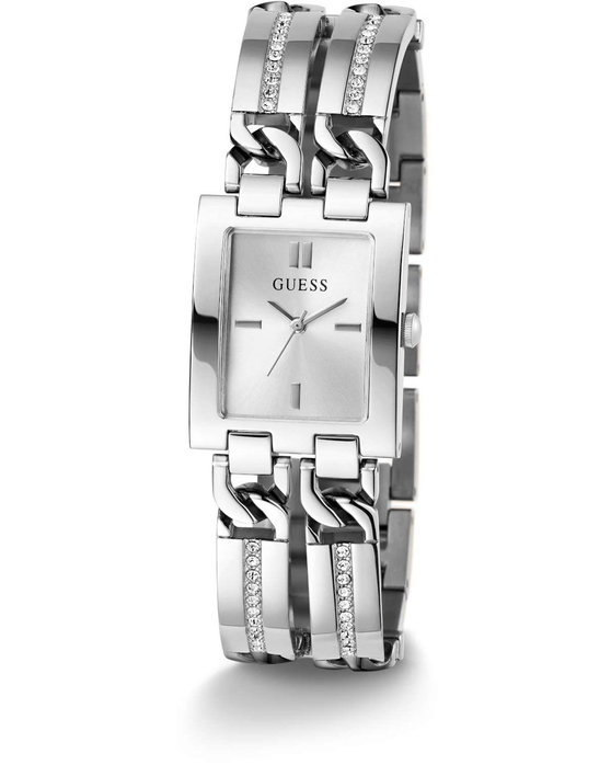 GUESS Mod ID Crystals Silver Stainless Steel Bracelet