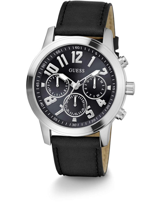 GUESS Parker Black Leather Strap