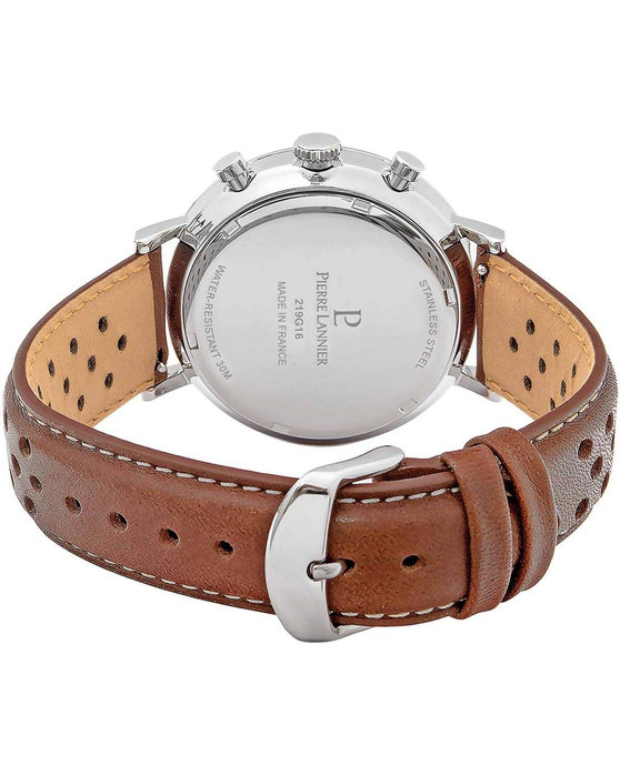 PIERRE LANNIER Baron Chronograph Brown Leather Strap