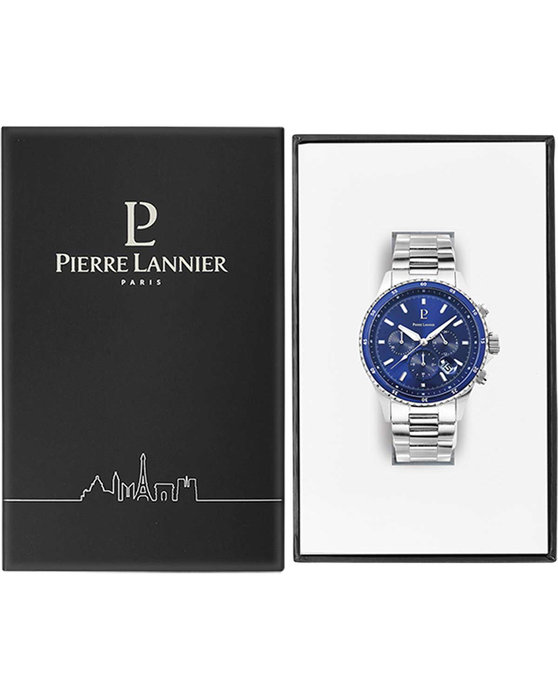 PIERRE LANNIER Cronos Chronograph Silver Stainless Steel Bracelet