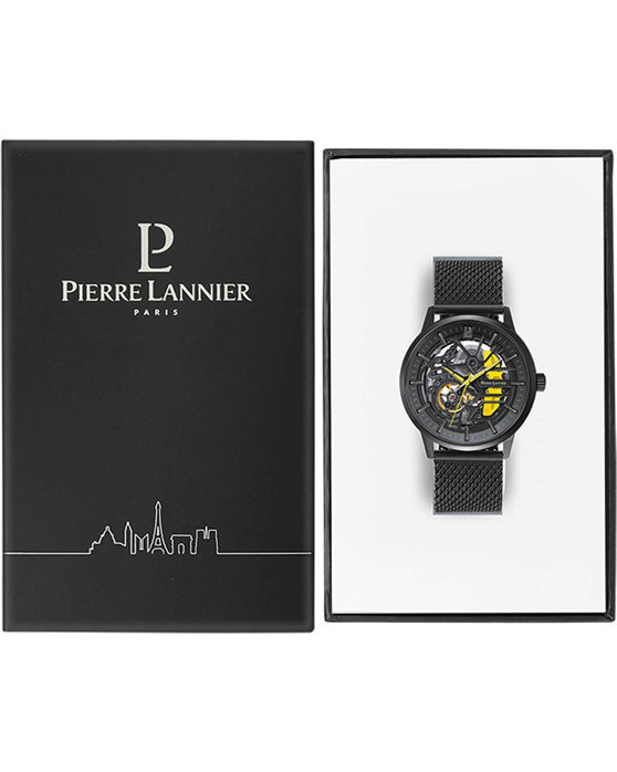 PIERRE LANNIER Paddock Automatic Black Stainless Steel Bracelet