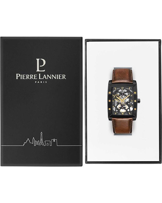 PIERRE LANNIER Trio Automatic Brown Leather Strap