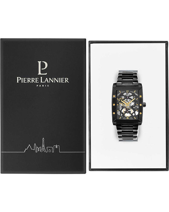 PIERRE LANNIER Trio Automatic Black Stainless Steel Bracelet