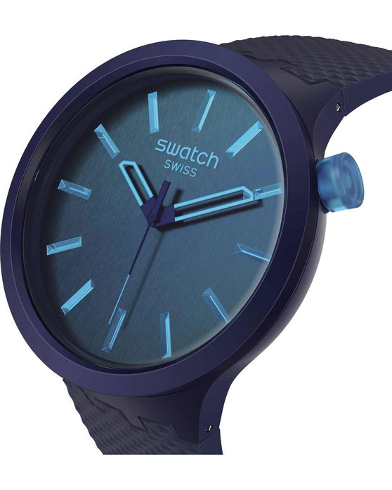 SWATCH Essentials Big Bold Indigo Glow Blue Biosourced Strap