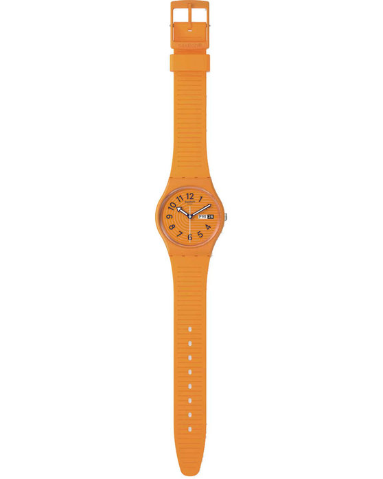 SWATCH Essentials Trendy Lines In Sienna Orange Silicone Strap