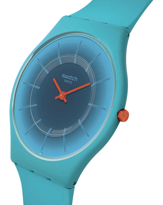 SWATCH Essentials Skin Radiantly Teal Turqoise Silicone Strap