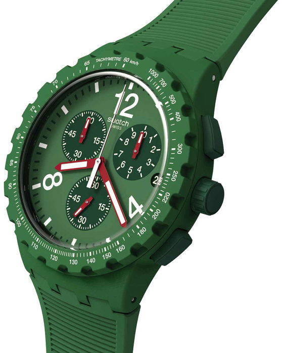 SWATCH Essentials Primarily Green Chronograph Green Silicone Strap