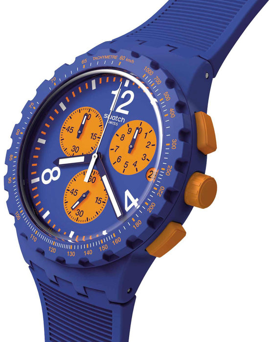 SWATCH Essentials Primarily Blue Chronograph Blue Silicone Strap