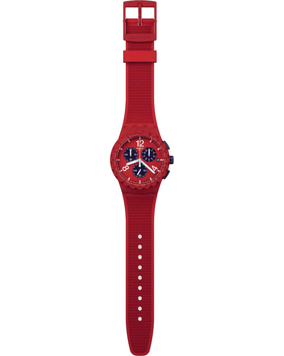 SWATCH Essentials Primarily Red Chronograph Red Silicone Strap