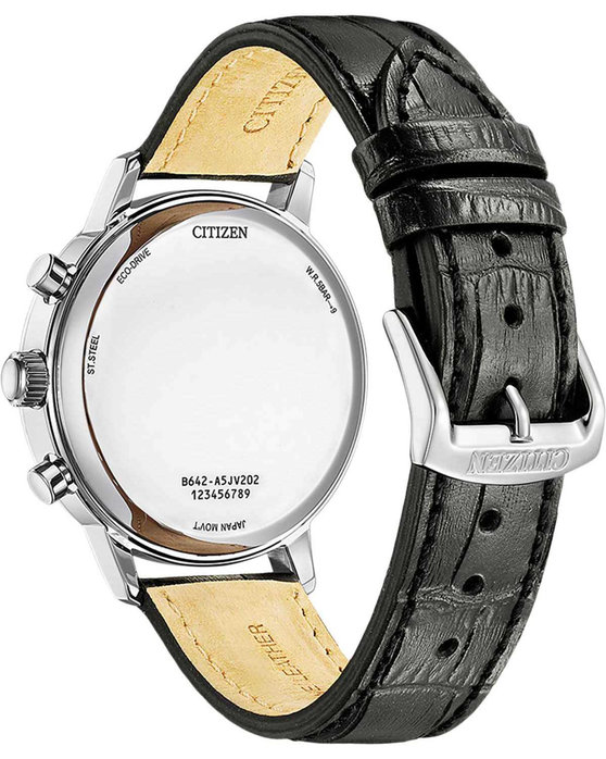 CITIZEN Eco-Drive Chronograph Black Leather Strap