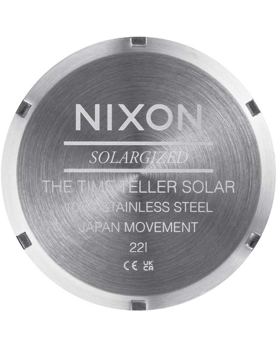 NIXON Time Teller Solar Silver Stainless Steel Bracelet