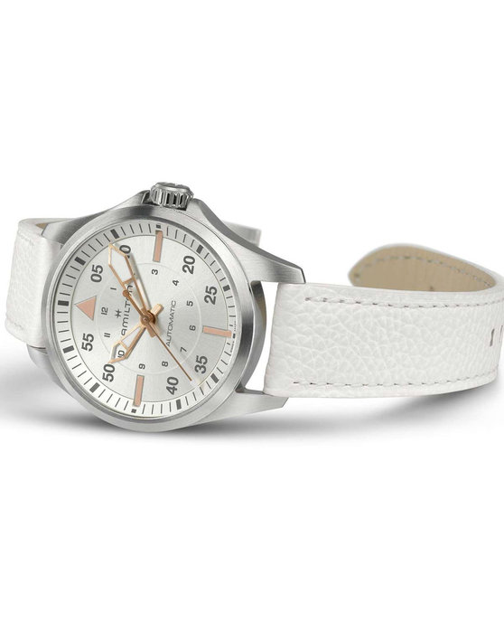 HAMILTON Khaki Aviation Pilot Automatic White Leather Strap