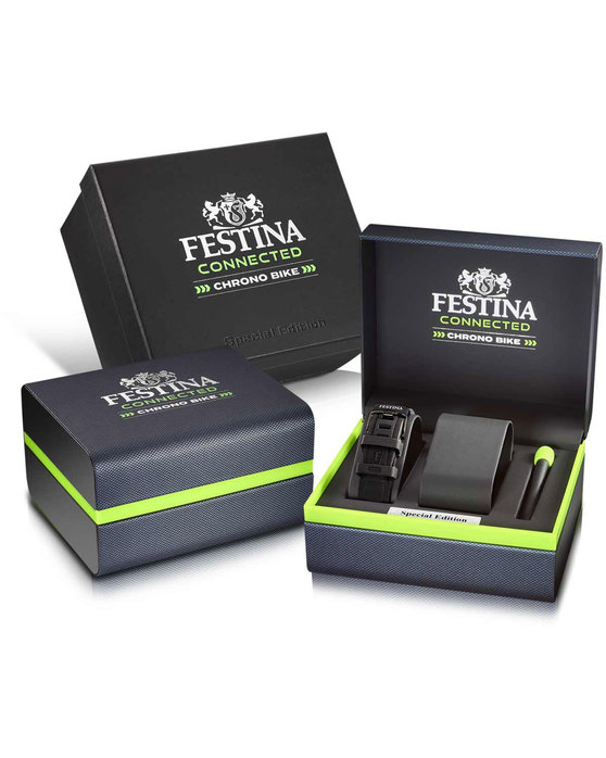 FESTINA Chrono Bike Connected Smartwatch Black Stainless Steel Bracelet