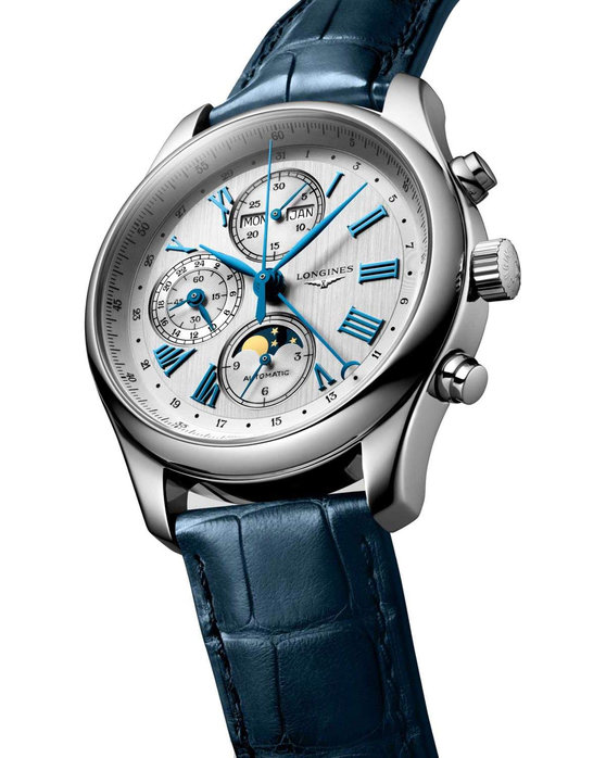 LONGINES The LONGINES Master Collection Automatic Chronograph Blue Leather Strap