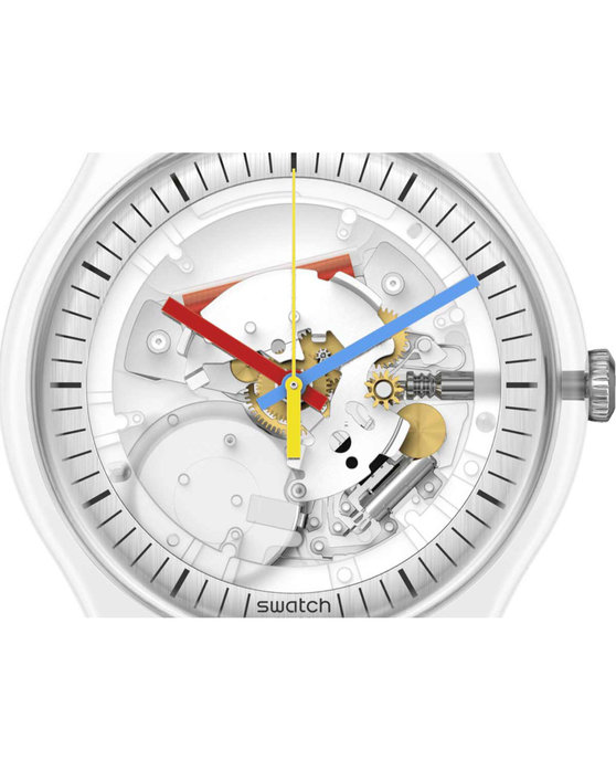 SWATCH Clearly New Gent White Plastic Strap