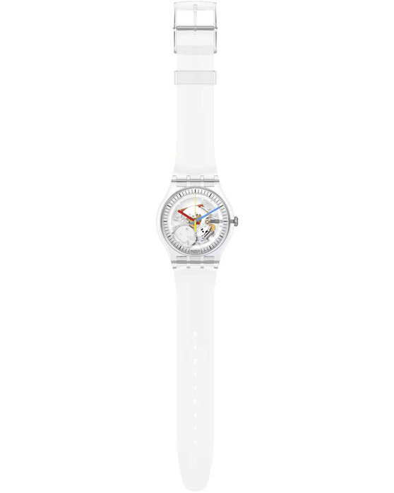 SWATCH Clearly New Gent White Plastic Strap