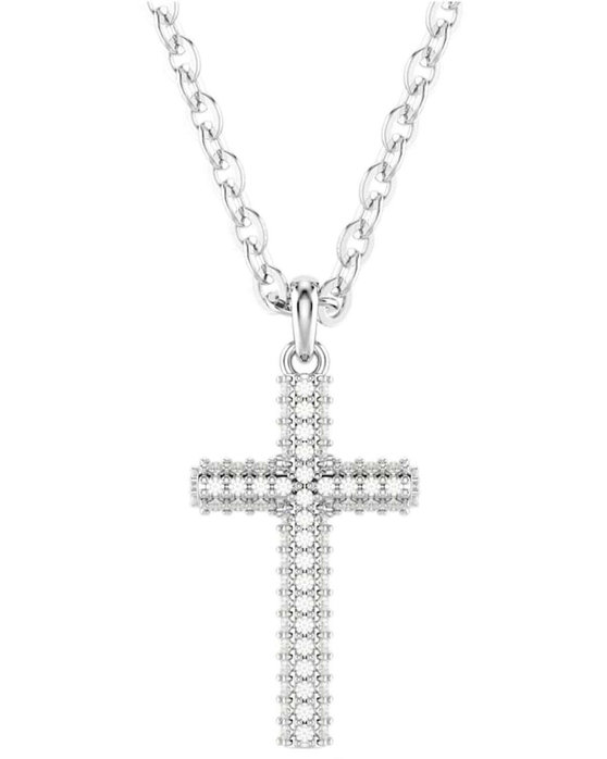 SWAROVSKI White Insigne Cross Pendant pave