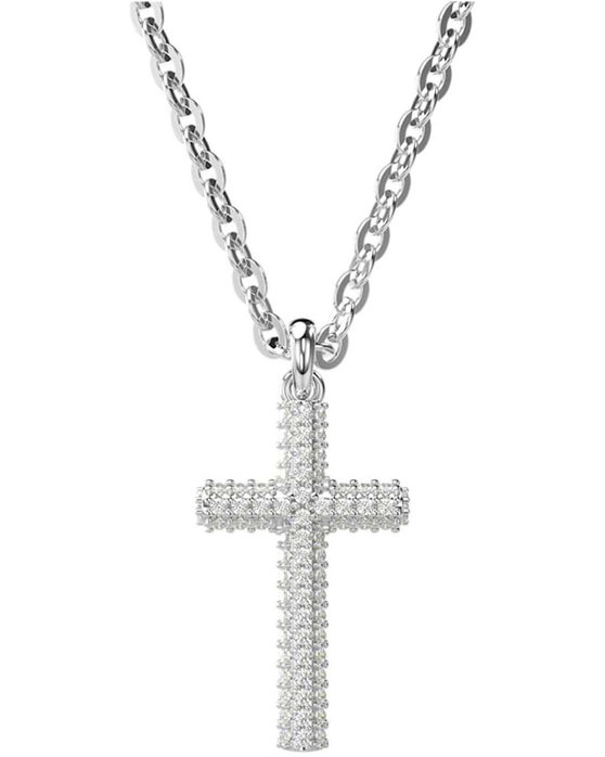 SWAROVSKI White Insigne Cross Pendant pave