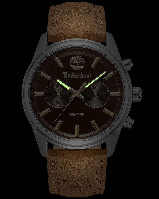 TIMBERLAND Northbridge Dual Time Brown Leather Strap