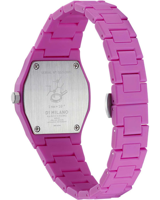 D1 MILANO Polycarbon Pink Polycarbonate Bracelet