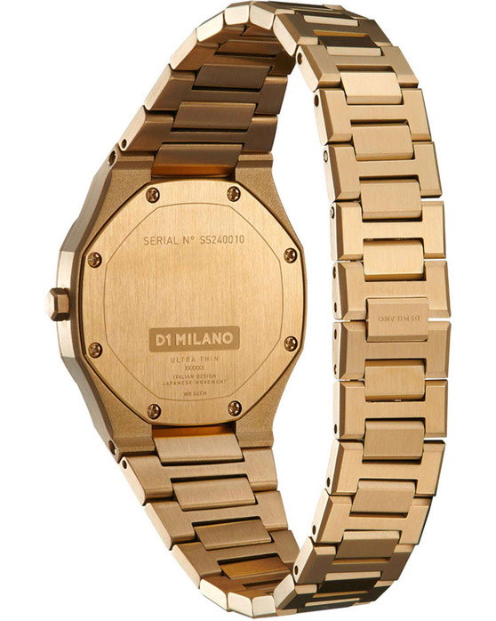 D1 MILANO Ultra Thin Gold Stainless Steel Bracelet