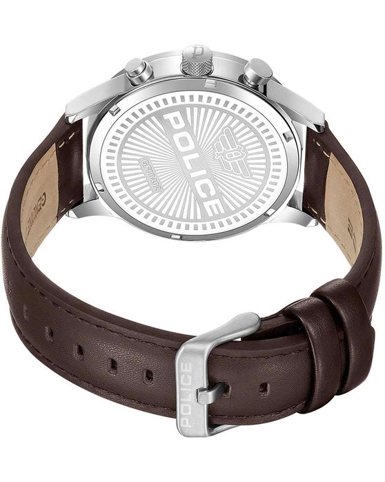 POLICE Driver II Brown Leather Strap