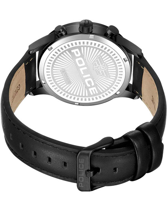 POLICE Driver II Black Leather Strap