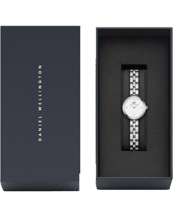 DANIEL WELLINGTON Elan Lumine Crystals Silver Stainless Steel Bracelet 22mm