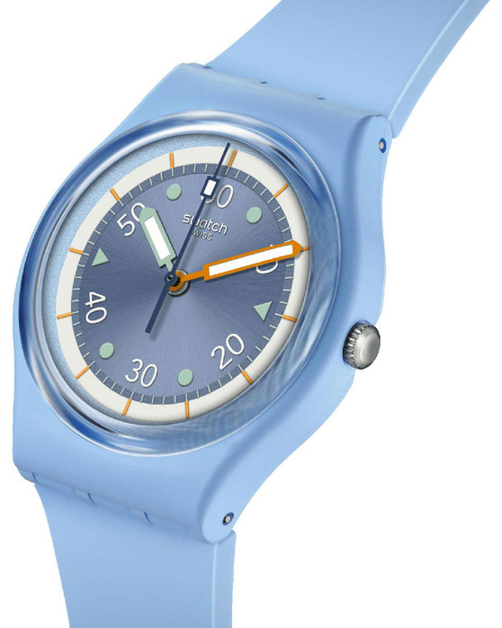 SWATCH Power of Nature Frozen Waterfall Light Blue Silicone Strap