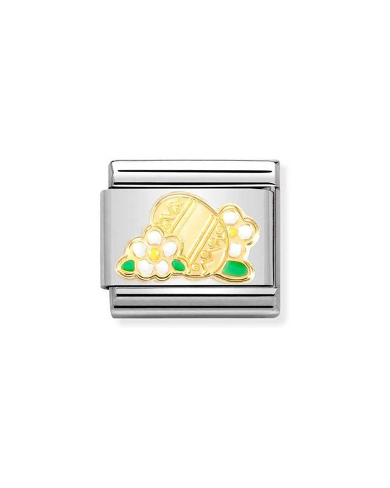 Σύνδεσμος (Link) NOMINATION 'Πασχαλινό αυγό' από ανοξείδωτο ατσάλι και χρυσό 18K