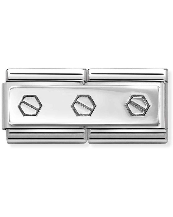 NOMINATION Link 'Sign' made of Stainless Steel and Sterling Silver