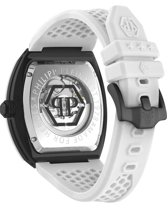 PHILIPP PLEIN The Skeleton Automatic White Silicone Strap