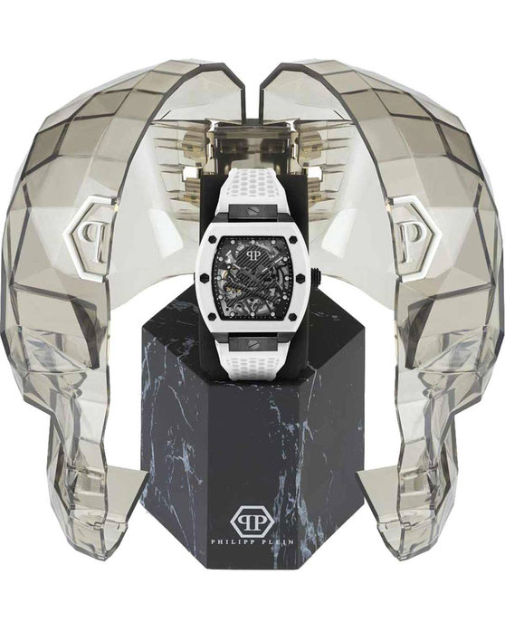 PHILIPP PLEIN The Skeleton Automatic White Silicone Strap