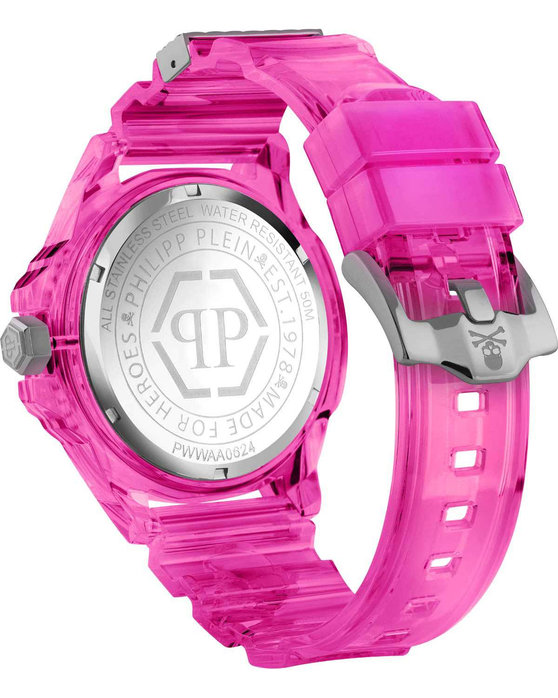 PHILIPP PLEIN The Skull Scuba Duba Edition Fuchsia Plastic Strap