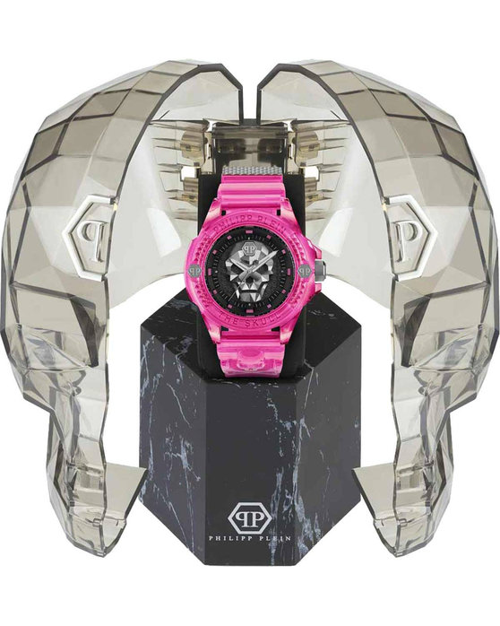 PHILIPP PLEIN The Skull Scuba Duba Edition Fuchsia Plastic Strap