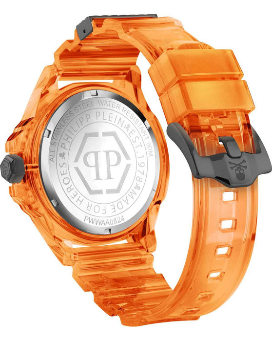 PHILIPP PLEIN The Skull Scuba Duba Edition Orange Plastic Strap